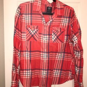 American Eagle orange flannel shirt size XXL